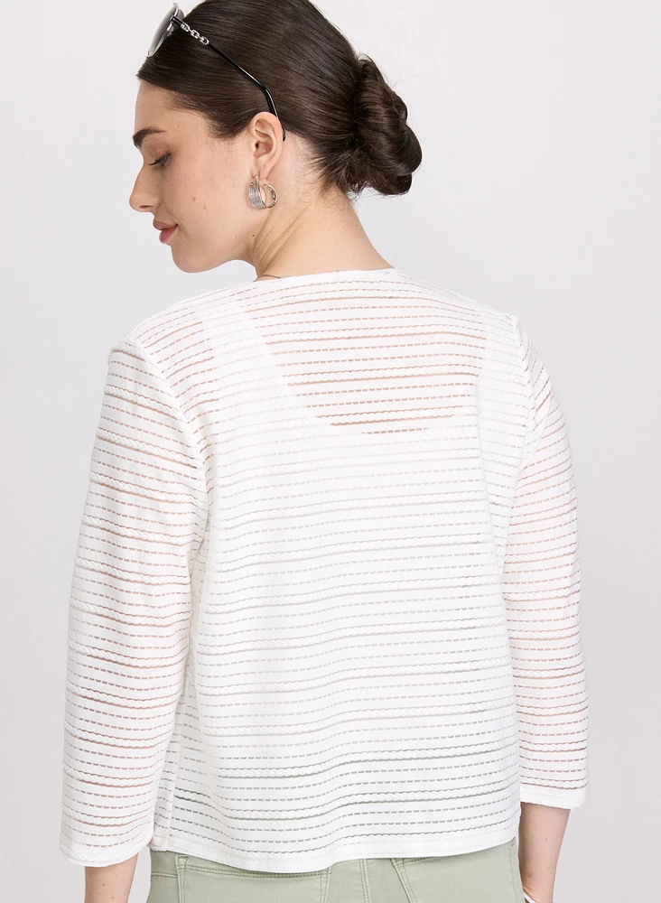 Textured Open Cardigan