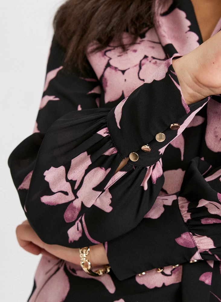 Floral Print Tie Detail Blouse