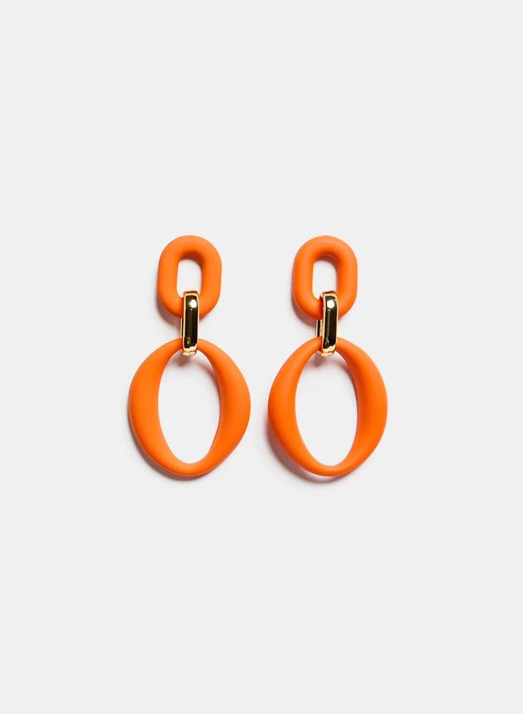 Rubber Oval Earrings