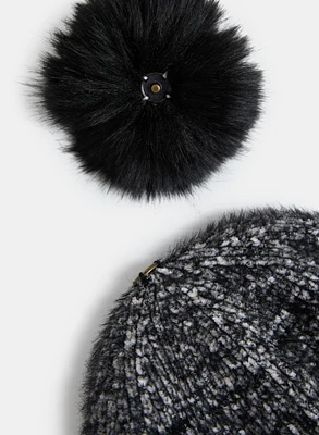 Removable Pompom Tuque