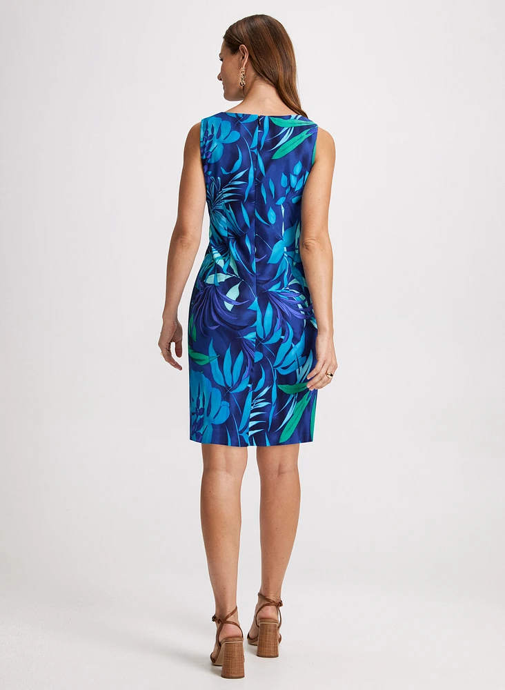Short Tropical Print Dress