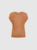 Pull manches capes en tricot ajour