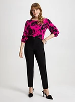 Pinched Sleeve Top & Slim Leg Pants