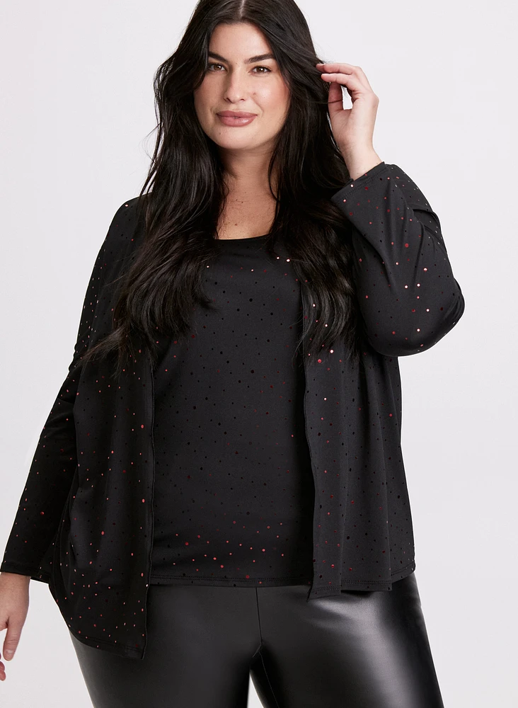 Mixed Glitter Confetti Illusion Top