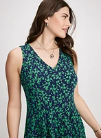 Sleeveless V-Neck Floral Dress