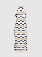 Robe en crochet à rayures zig-zag