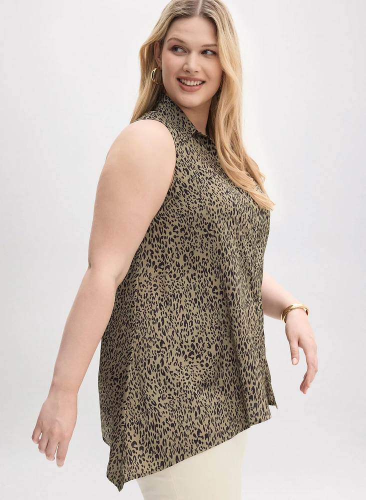 Sleeveless Animal Print Tunic