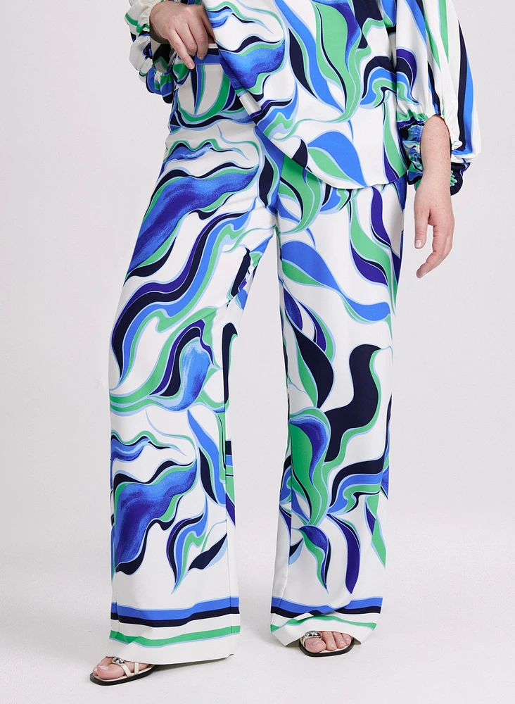 Joseph Ribkoff - Abstract Wide-Leg Pants