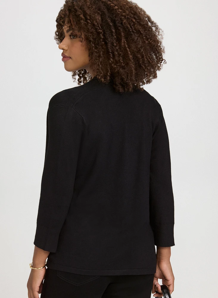 Short Open Front Cardigan