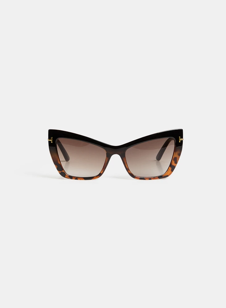 2-Tone Cat-Eye Sunglasses