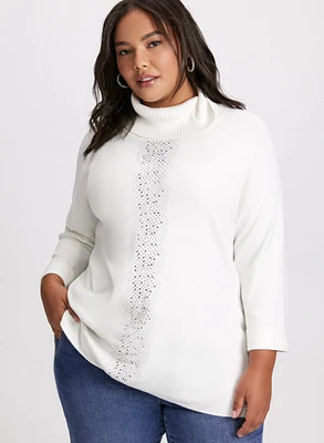 Rhinestone Tunic Sweater