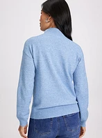 Ombre Mock Neck Knit Sweater