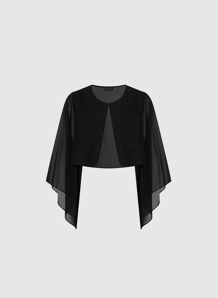 Flared Sleeve Chiffon Bolero