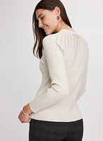 Embellished Sheer Insert Sweater