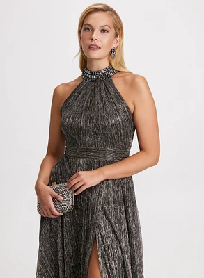 Embellished Halter Neck Dress