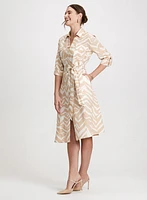 Robe boutonnée en mélange de lin