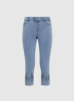 Embellished Denim Capris