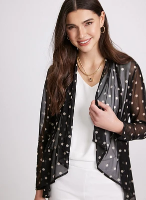 Sheer Polka Dot Cardigan