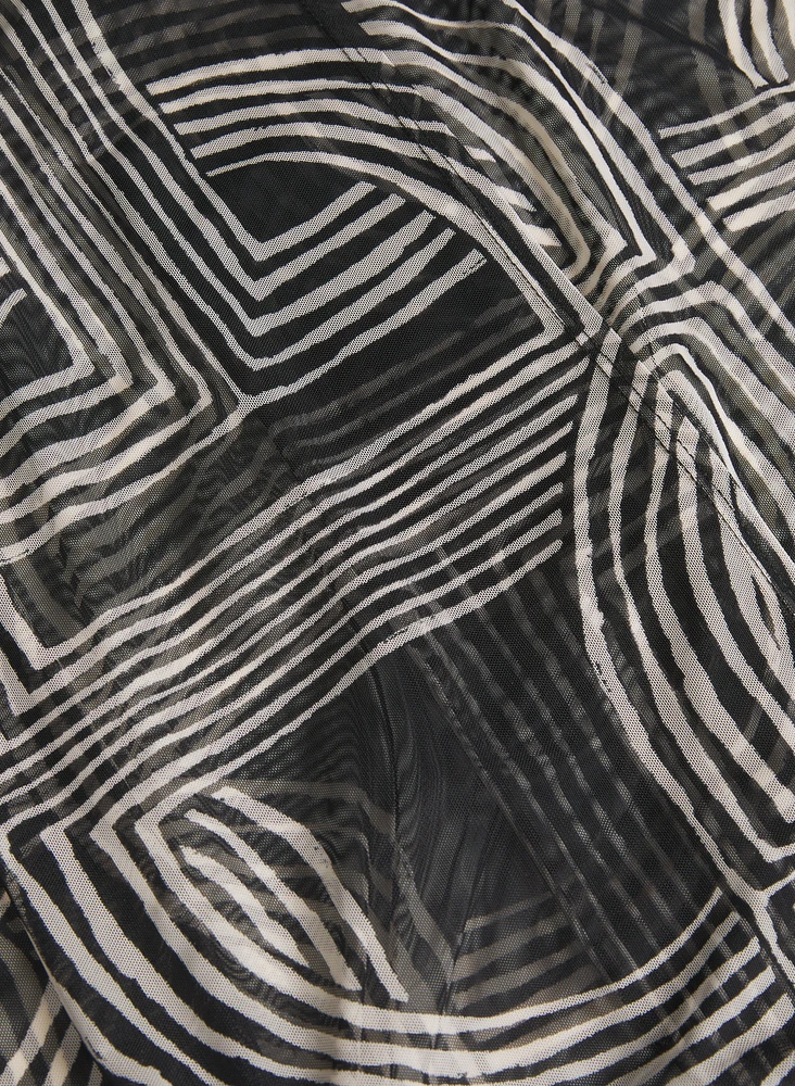 Veste en filet à motif géométrique