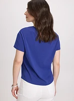 T-shirt à coups de pinceau métalliques