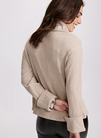 Cowl Neck Rib Knit Top