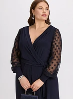 Sheer Polka Dot Sleeve Jumpsuit