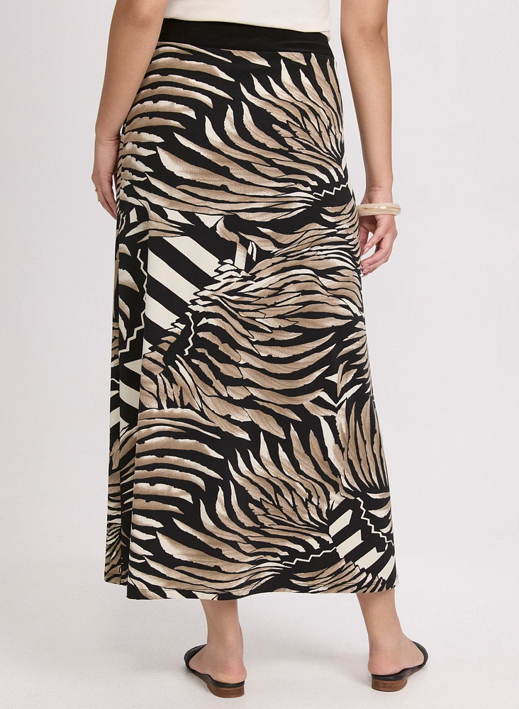 Jupe maxi à motif abstrait