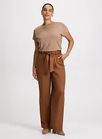 Rhinestone Detail T-Shirt & Wide Leg Tencel Pants