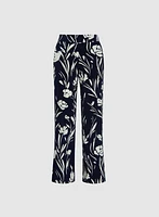 Pantalon floral à jambe large