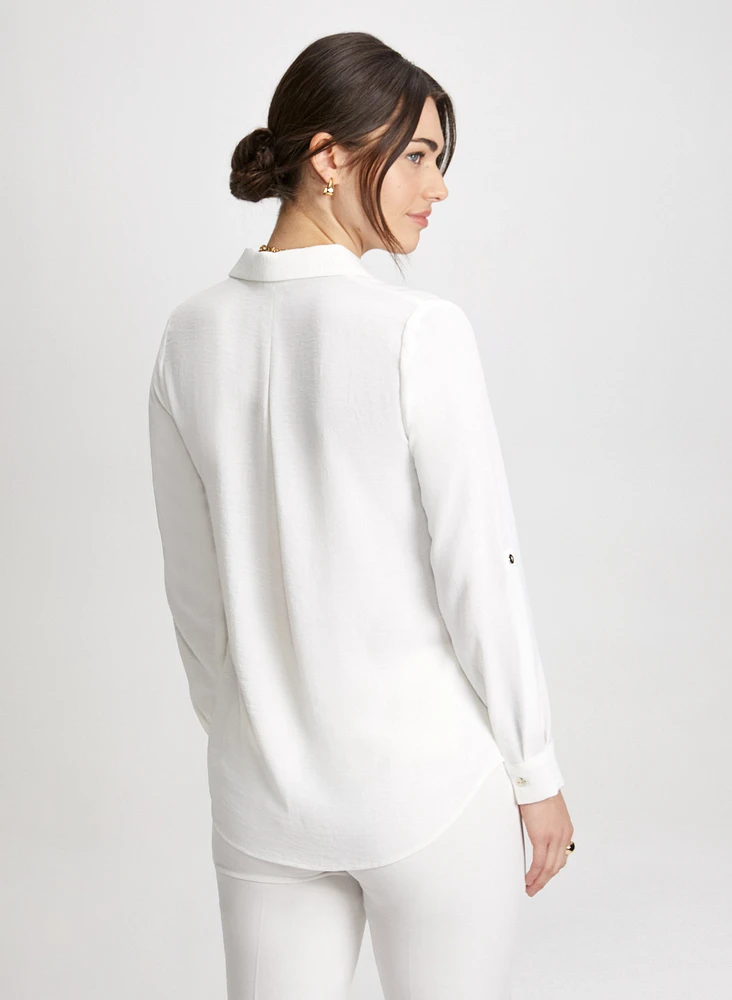 Blouse boutonnée en crêpe