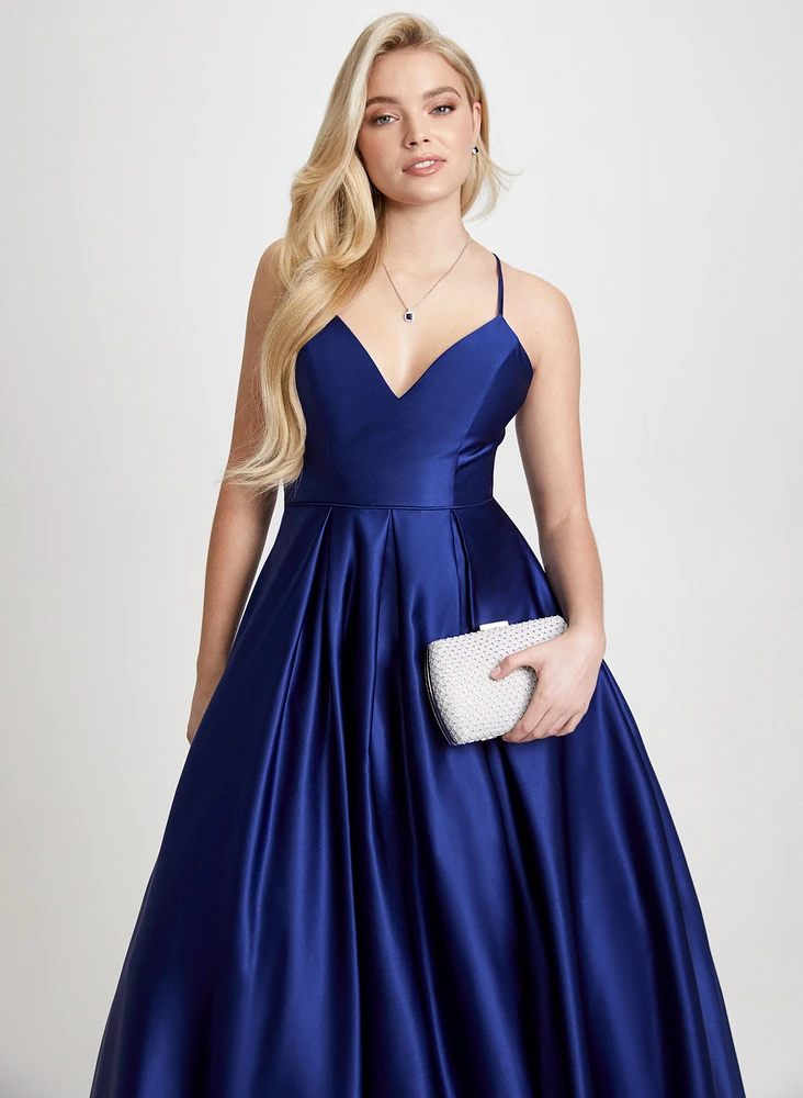 Satin Fit & Flare Ball Gown