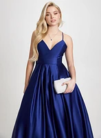 Satin Fit & Flare Ball Gown