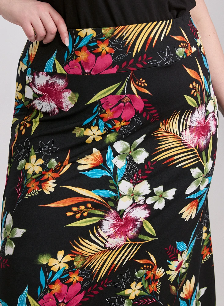 Jupe florale en jersey