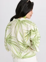 Blouse tropicale à ourlet noué