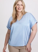 Satin V-Neck Blouse