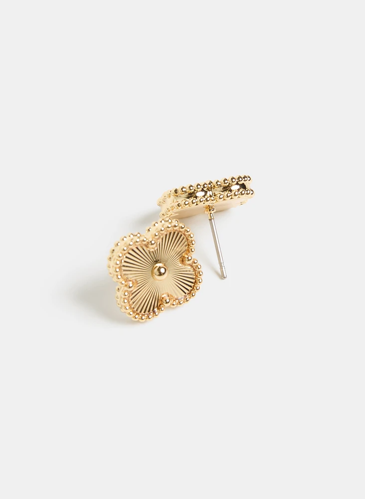 Textured Clover Earrings