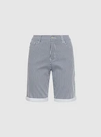 Striped Jean Shorts