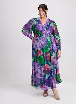 Robe maxi à motif floral abstrait