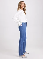 Rhinestone Straight-Leg Jeans