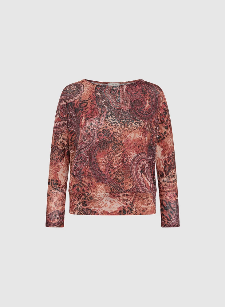 Mixed Paisley Print Top