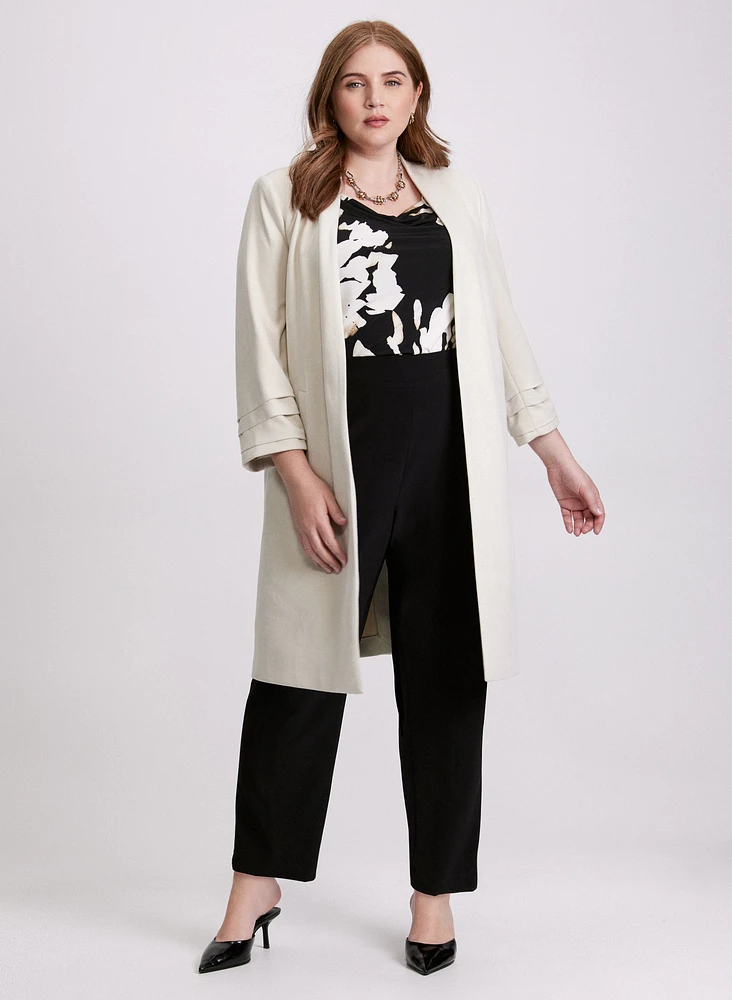 Collarless Duster Jacket & Sofia Straight-Leg Pants