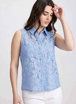 Sleeveless Lace Blouse