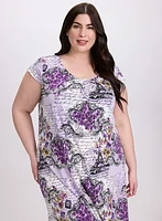 Robe de nuit fleurs et lettrage