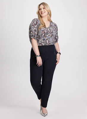 Paisley Print Top & Pull-On Pants