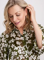 Blouse boutonnée à motif floral