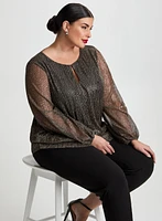 Plissé Long Sleeve Top