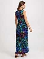 Robe maxi à motif tropical