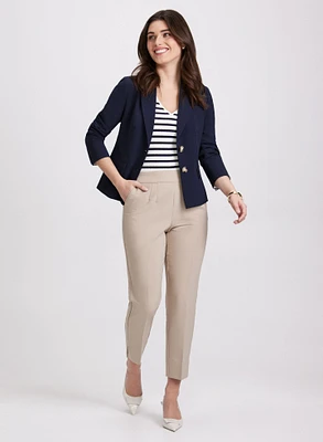 Decorative Seam Jacket & Slim-Leg Pants