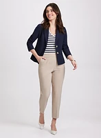 Decorative Seam Jacket & Slim-Leg Pants