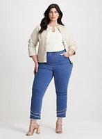 Braided Trim Jacket & Frayed Capri Jeans